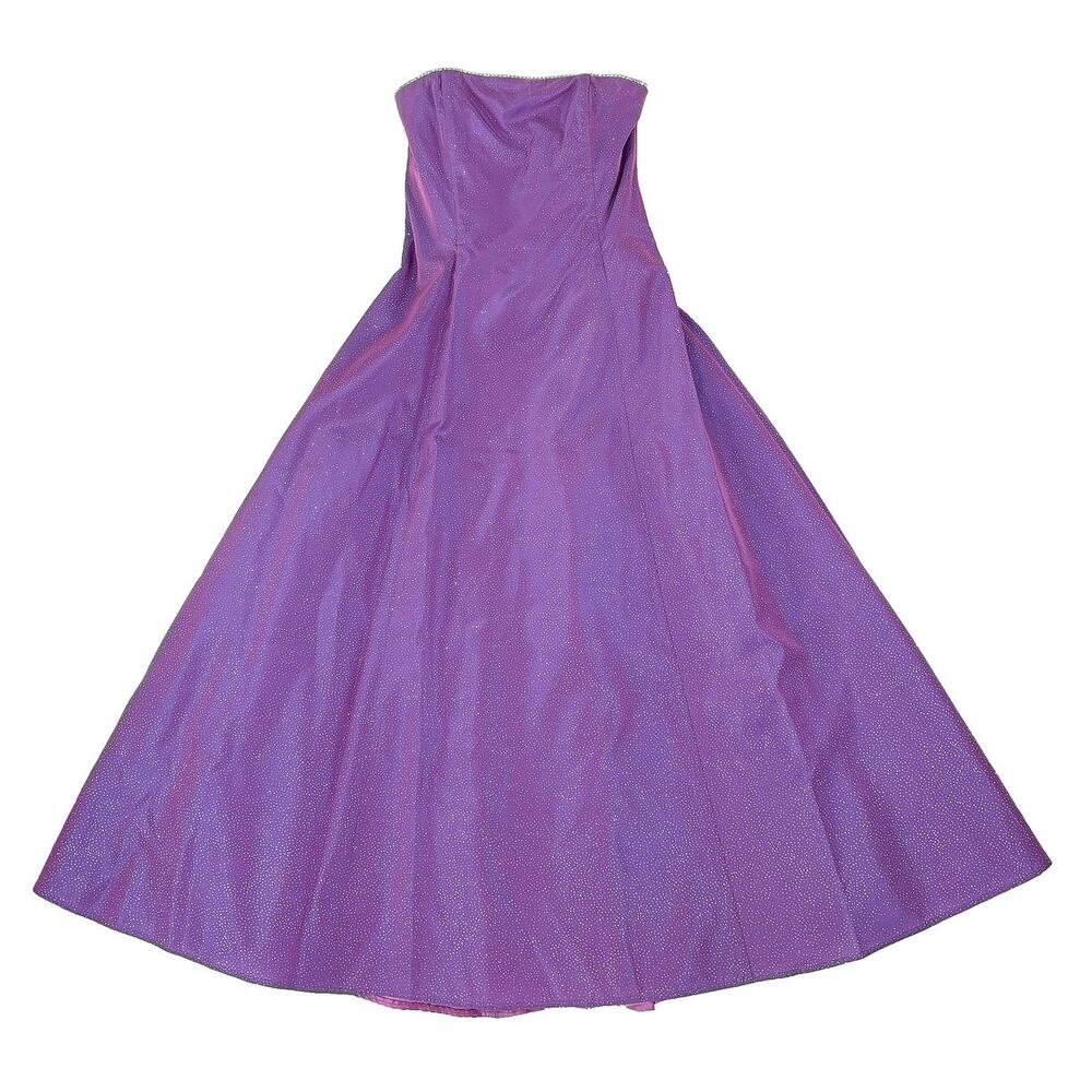 VTG Scott McClintock Purple Glitter Ball Gown Size 6P Y2K Princess Prom Made USA
